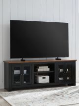 Ashley Furniture W664-68 Wildenauer - XL TV Stand With Fireplace Option - Brown / Black