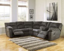 Signature Design by Ashley® 27801/48/49 Tambo - Pewter - Right Arm Facing Loveseat With Console 2 Pc Sectional