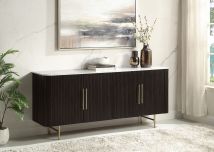 ACME DN03943 Clayten - Server - White Natural Marble Top & Espreeso Finish