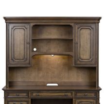 Liberty Furniture 487-HO131 Amelia - Jr Executive Credenza Hutch - Dark Brown