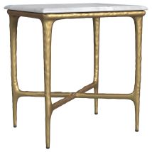 Coaster Fine Furniture 930091 Baldwin - Rectangular Marble Top Side Table - White And Gold