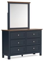 Ashley Furniture B414B1 Landocken - Dresser and Mirror - Brown / Blue