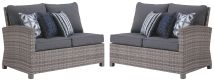 Signature Design by Ashley® P440-854 Salem - Gray - Raf / Laf Loveseat W/Cush (Set of 2)