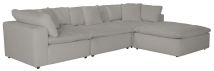 Jackson 4445/31/59/28/4-26 Jackson 4445/31/59/28/4-26 Posh - 4 Piece Modular Sectional With 1 Armless, 2 Corners, 1 Cocktail Ottoman - Dove