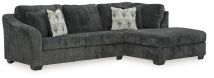 Signature Design by Ashley® 35504S4 Biddeford - Ebony - 2-Piece Sleeper Sectional With Raf Corner Chaise