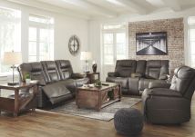 Signature Design by Ashley® U54602/15/18/13 Wurstrow - Smoke - 3 Pc. - Power Sofa, Loveseat, Recliner