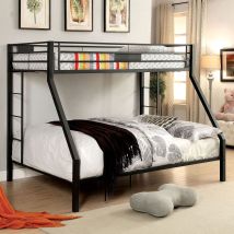 Furniture of America CM-BK939TQ-BED Claren - Twin Over Queen Bunk Bed - Black