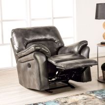 Furniture of America CM9908DG-CH Josias - Glider Recliner - Dark Gray