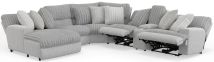 Catnapper 619/34/37/38/39/35/32-18 Abraxas - 6 Piece Power Reclining Sectional With Lay-Back Chaise And 2 Reclining Seats (LSF Chaise) - Moonstruck