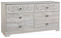 Signature Design by Ashley® EB1811-231 Paxberry - Whitewash - Six Drawer Dresser - Weatherworn