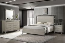 New Classic 00-B1248-34N New Classic 00-B1248-34N Lennox - 5/0 Queen 4 Piece Bedroom Set (Bed, Dresser, Mirror, Nightstand) - Gray / Silver