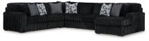 Ashley Furniture 98103S3 Midnight-Madness - 4-Piece Sectional With Raf Corner Chaise - Onyx