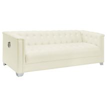 CoasterElevations 505391 Chaviano - Upholstered Track Arm Sofa - Pearl White