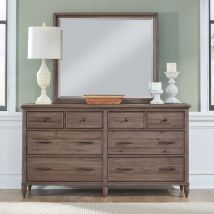 Liberty Furniture 866-BR-DM Hickory Grove - Dresser & Mirror - Heirloom Brown