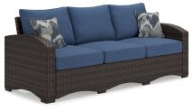 Signature Design by Ashley® P340-838 Windglow - Blue / Brown - Sofa With Cushion