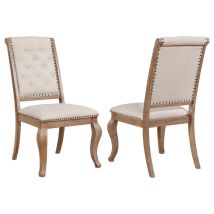 CoasterEssence 110292 Brockway - Upholstered Dining Chair (Set of 2) - Barley Brown