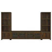 Coaster Fine Furniture 736293-SET Sachin - 3 Piece TV Entertainment Center - Dark Pine