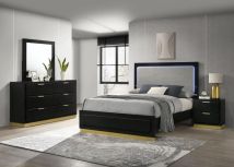 Coaster Fine Furniture 224781KE-S4 Caraway - 4 Piece Eastern King Bedroom Set - Black
