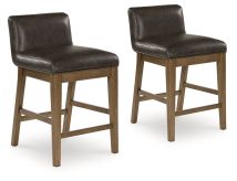Ashley Furniture D974-124 Cabalynn - Upholstered Barstool (Set of 2) - Two-tone Brown