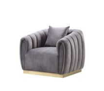 ACME 55672 Elchanon - Chair - Gray Velvet & Gold Finish - 30"