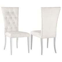CoasterElevations 111102 Kerwin - Velvet Upholstered Dining Side Chair (Set of 2) - White