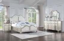 Coaster Fine Furniture 223390KE-S4 Evangeline - 4 Piece Eastern King Bedroom Set - Silver Oak