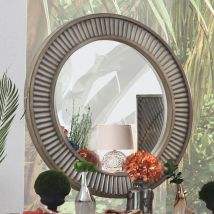 Furniture of America CM7521M Kamalah - Round Mirror - Antique Gray