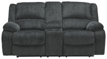 Signature Design by Ashley® 7650494 Draycoll - Dark Gray - DBL Rec Loveseat w/Console