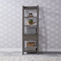 Liberty Furniture 406-HO201 Modern Farmhouse - Leaning Bookcase - Dusty Charcoal