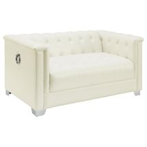 CoasterElevations 505392 Chaviano - Upholstered Track Arm Loveseat - Pearl White