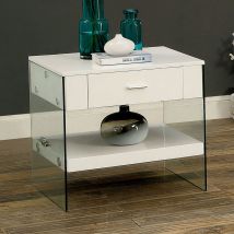 Furniture of America CM4451WH-E Raya - End Table - White