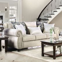 Furniture of America SM6152-SF Sinatra - Sofa - Light Mocha / Navy / Champagne