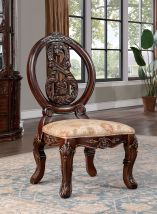 Furniture of America CM3145SC-2PK Normandy - Side Chair (Set of 2) - Brown Cherry / Tan
