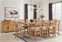 Ashley Furniture D773/32/124(5)/60 Ashley Furniture D773/32/124(5)/60 Havonplane - 12 Pc. - Counter Extension Table, 10 Upholstered Barstools, Server - Brown