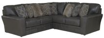 Jackson 4378/42/62-28 Jackson 4378/42/62-28 Denali - 2 Piece Italian Leather Match Sectional With 8 Included Accent Pillows - Steel