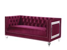 ACME 56896 Heibero - Loveseat - Burgundy Velvet - 31"