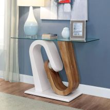 Furniture of America FOA4748S-TABLE Batam - Sofa Table - White / Natural Tone