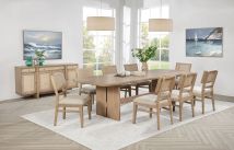 Coaster Fine Furniture 109381-S9 Kailani - 9 Piece Rectangular Wood Dining Table Set - Beige Oak