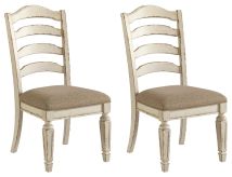 Ashley Furniture D743-01 Realyn - Dining UPH Side Chair (Set of 2) - Ladderback - Chipped White