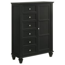 CoasterEssence 201328 Sandy Beach - 8-Drawer Door Chest - Black