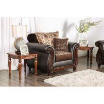 Furniture of America SM6106N-CH Franklin - Chair - Dark Brown / Tan