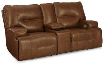 Signature Design by Ashley® U2570518 Francesca - Auburn - Pwr Rec Loveseat/Con/Adj Hdrst