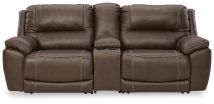 Signature Design by Ashley® U71604S4 Dunleith - Chocolate - 3-Piece Power Reclining Loveseat With Console