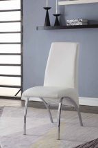 ACME 71107 Pervis - Side Chair (Set of 2) - White PU & Chrome