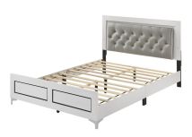 ACME BD00644Q Casilda - Queen Bed - Gray PU & White Finish