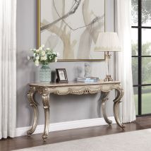 ACME LV01785 Miliani - Sofa Table With Marble Top - Natural Antique Bronze