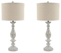 Ashley Furniture L235344 Bernadate - Poly Table Lamp (Set of 2) - Whitewash