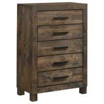 CoasterEveryday 222635 Woodmont - 5-Drawer Bedroom Chest - Rustic Golden Brown