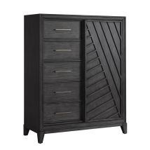 Samuel Lawrence Furniture S964-041 Lenox - 5-Drawer Sliding Door Chest With Storage - Black