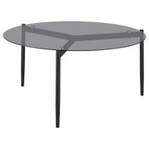 CoasterEveryday 710168 Rosalie - Round Smoked Glass Top Coffee Table - Sandy Black